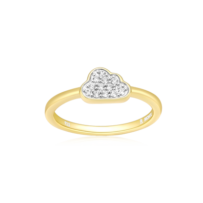 Silver Lining Cloud Ring in 14K Yellow Gold-Plated Sterling Silver | M by Monte Luna
