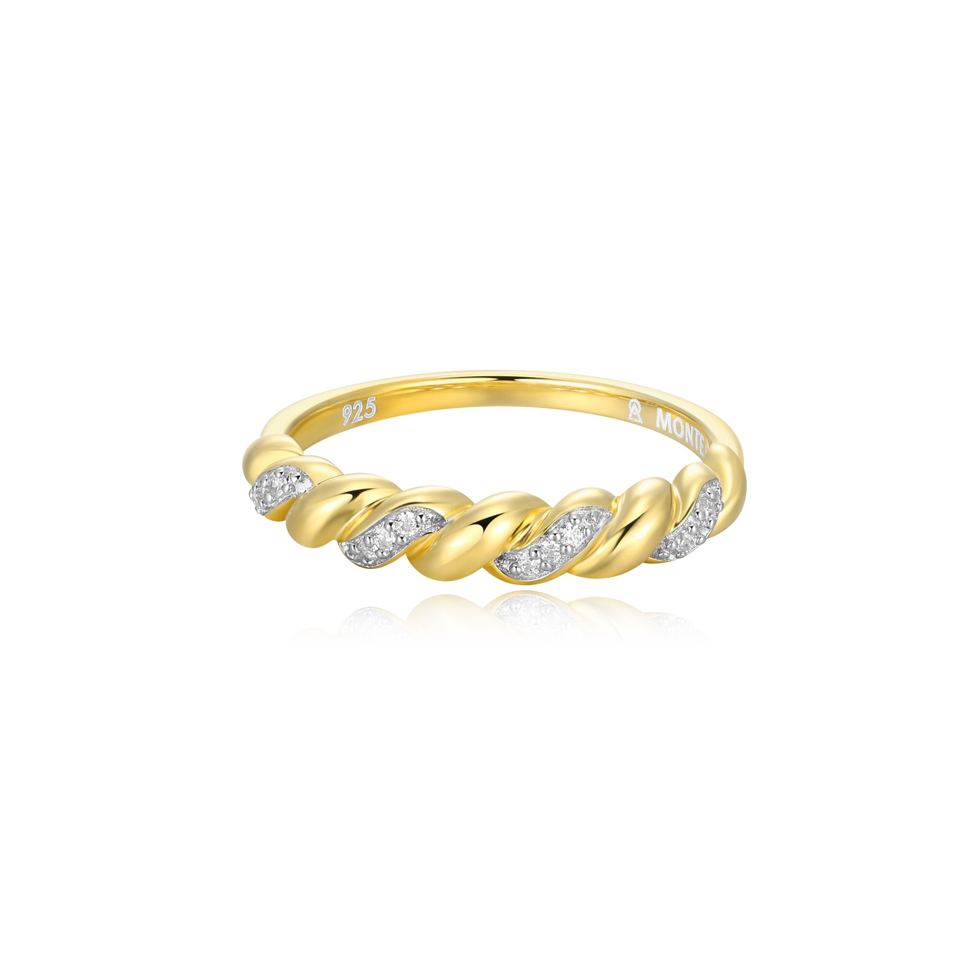 Twist Stackable Ring in 14K Yellow Gold-Plated Sterling Silver | M by Monte Luna