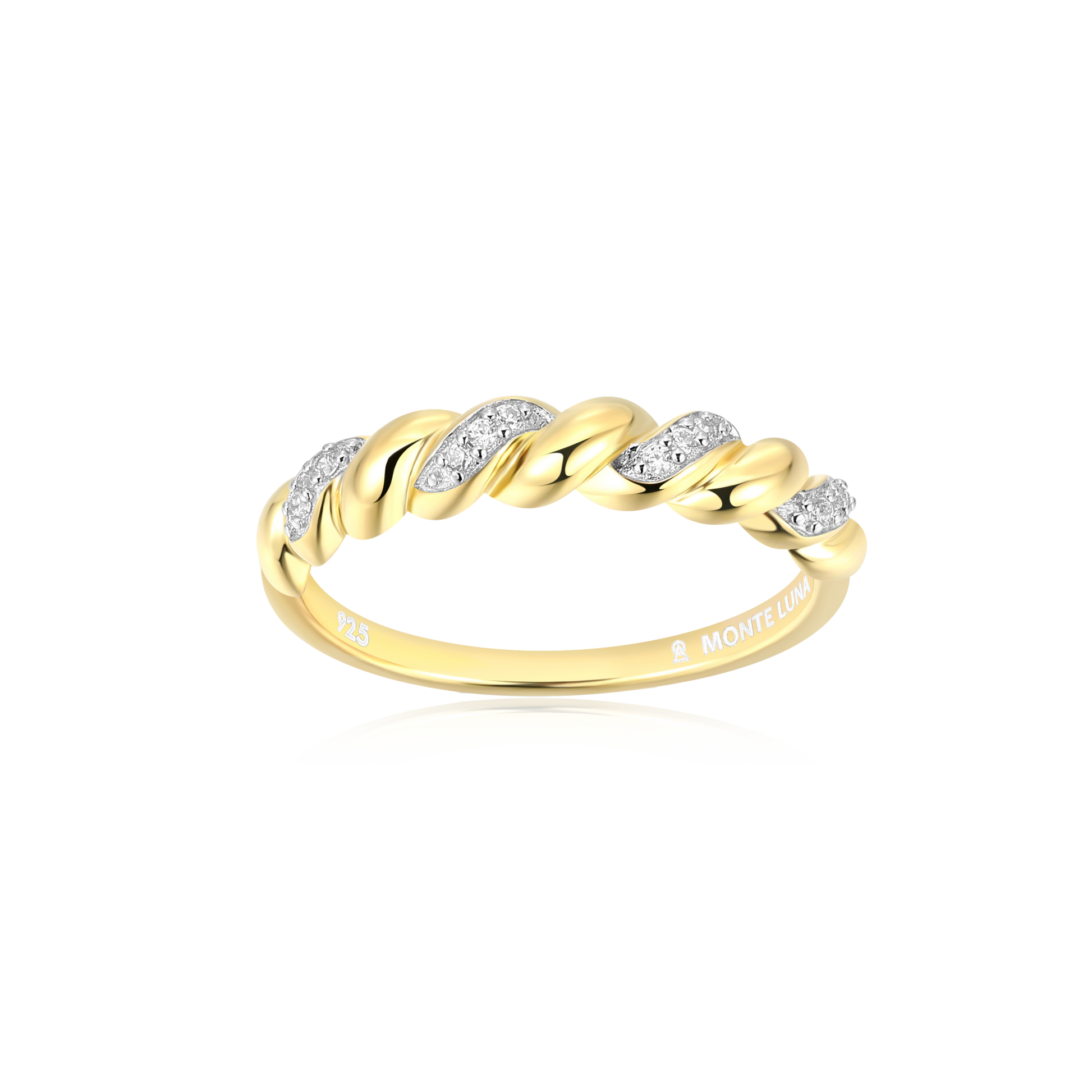 Twist Stackable Ring in 14K Yellow Gold-Plated Sterling Silver | M by Monte Luna