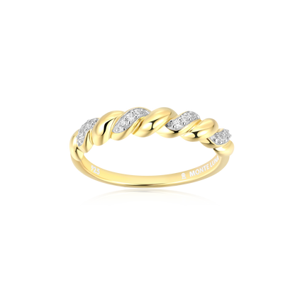 Twist Stackable Ring in 14K Yellow Gold-Plated Sterling Silver | M by Monte Luna