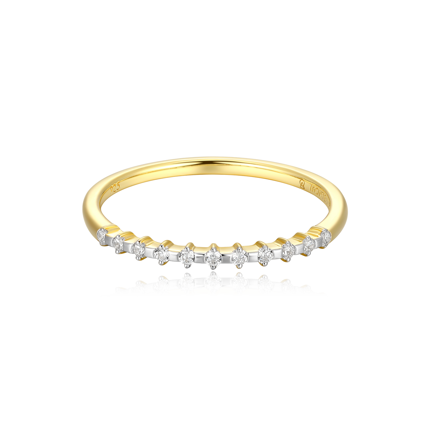 Lab-Created Diamond Stackable Ring in 14K Yellow Gold-Plated Sterling Silver | M by Monte Luna