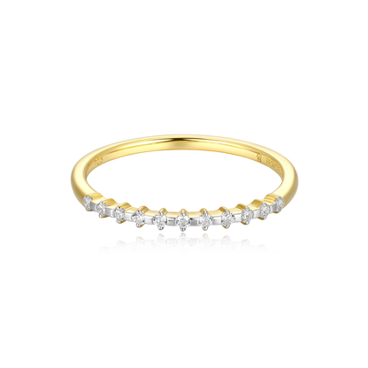 Lab-Created Diamond Stackable Ring in 14K Yellow Gold-Plated Sterling Silver | M by Monte Luna