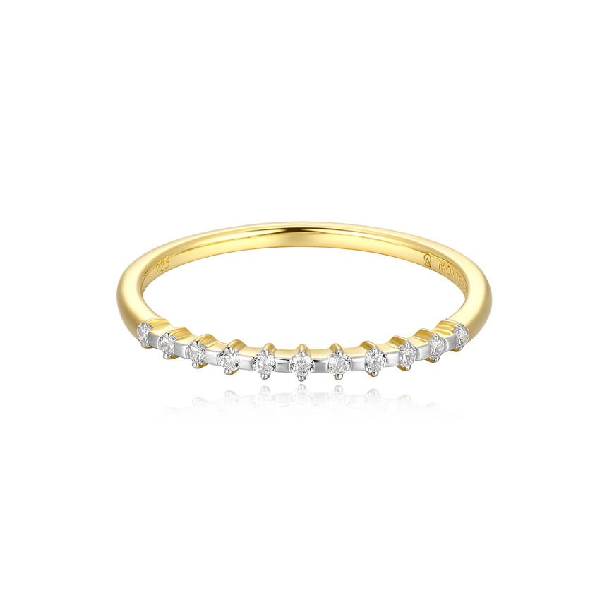Lab-Created Diamond Stackable Ring in 14K Yellow Gold-Plated Sterling Silver | M by Monte Luna