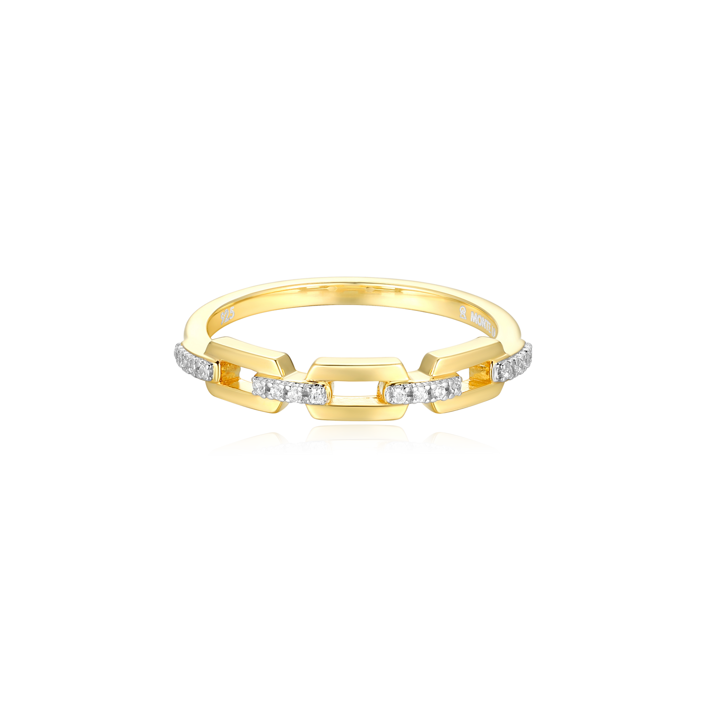 Mini-Link Stackable Ring in 14K Yellow Gold-Plated Sterling Silver | M by Monte Luna