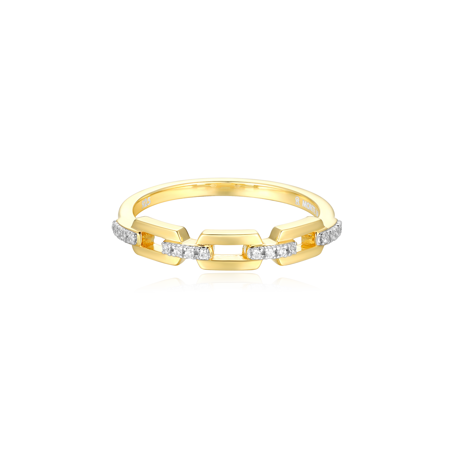 Mini-Link Stackable Ring in 14K Yellow Gold-Plated Sterling Silver | M by Monte Luna