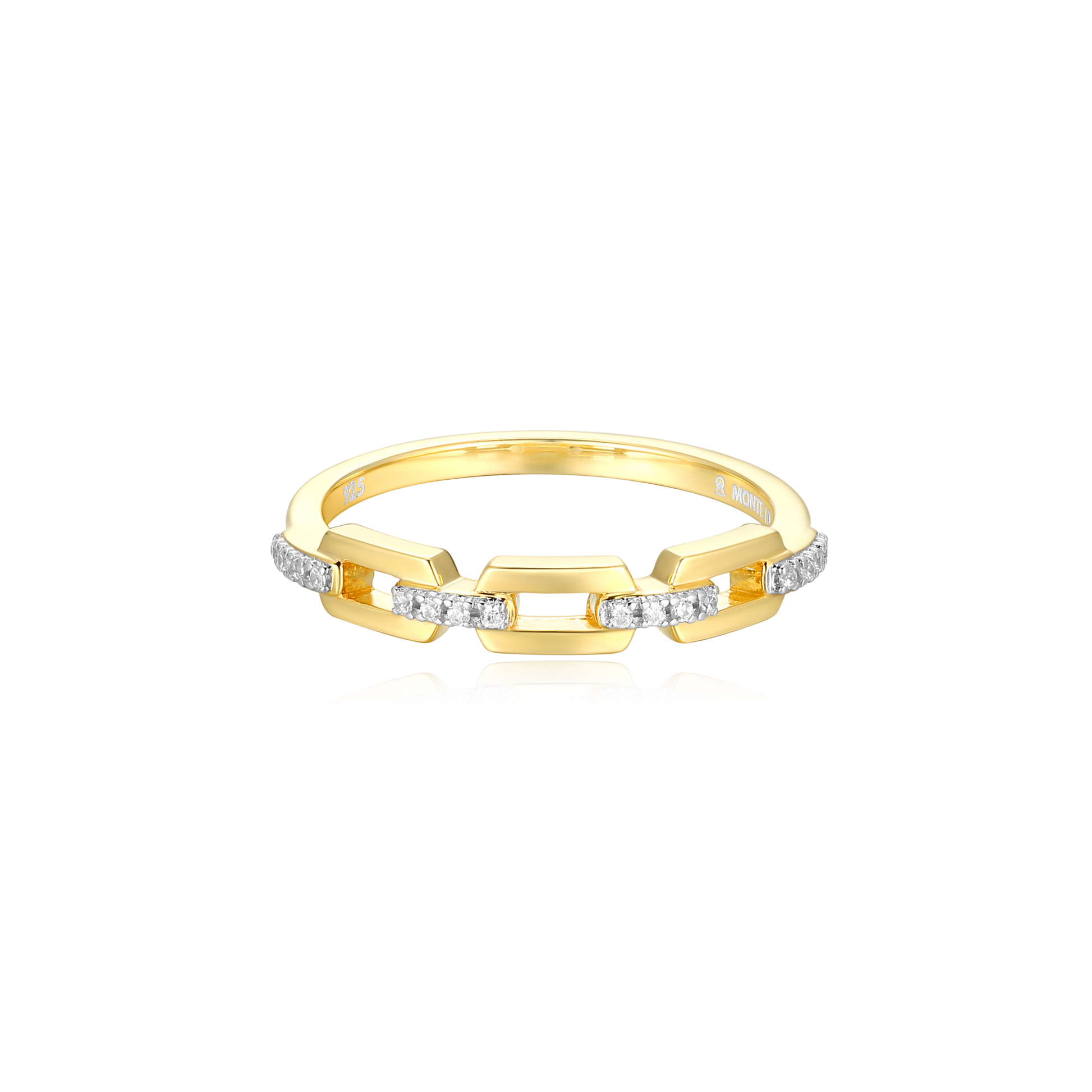 Mini-Link Stackable Ring in 14K Yellow Gold-Plated Sterling Silver | M by Monte Luna
