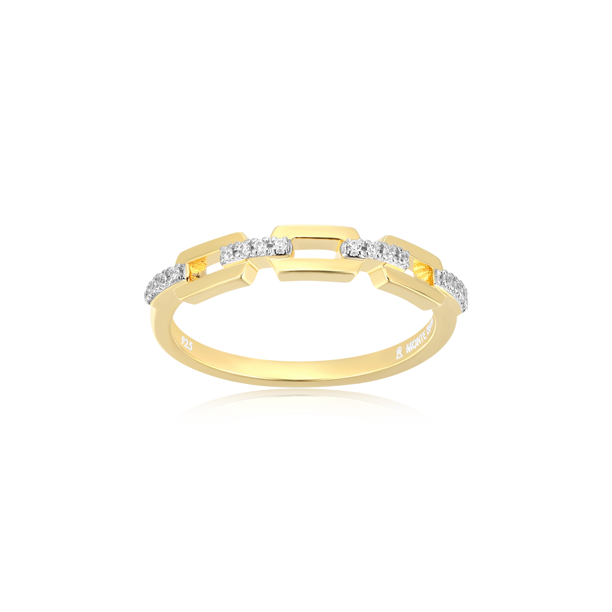 Mini-Link Stackable Ring in 14K Yellow Gold-Plated Sterling Silver | M by Monte Luna