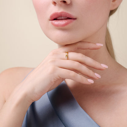 Mini-Link Stackable Ring in 14K Yellow Gold-Plated Sterling Silver | M by Monte Luna