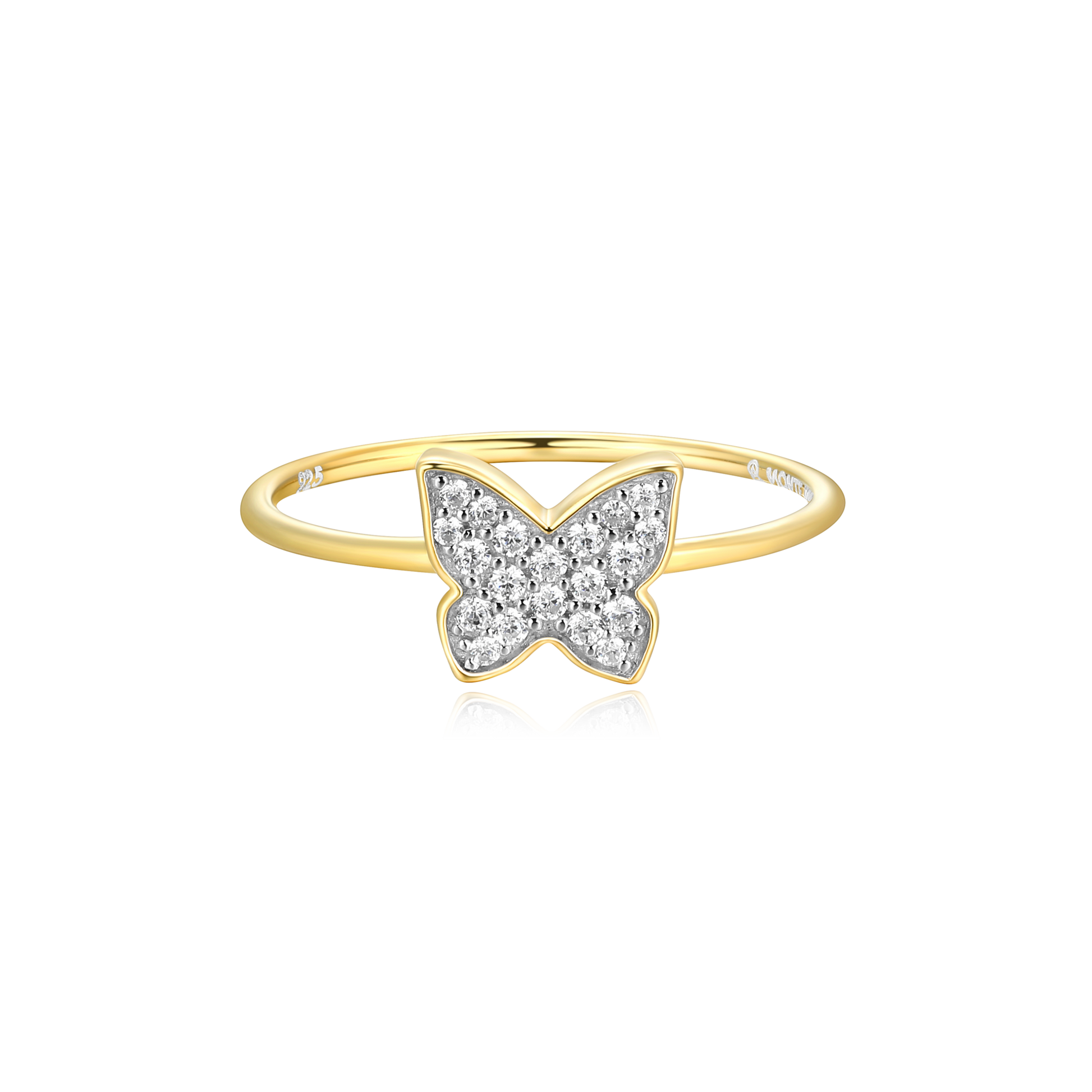 Butterfly Statement Ring in 14K Yellow Gold-Plated Sterling Silver | M by Monte Luna