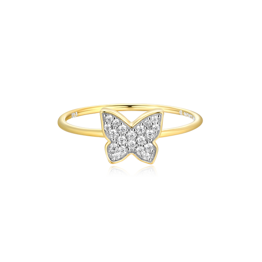 Butterfly Statement Ring in 14K Yellow Gold-Plated Sterling Silver | M by Monte Luna