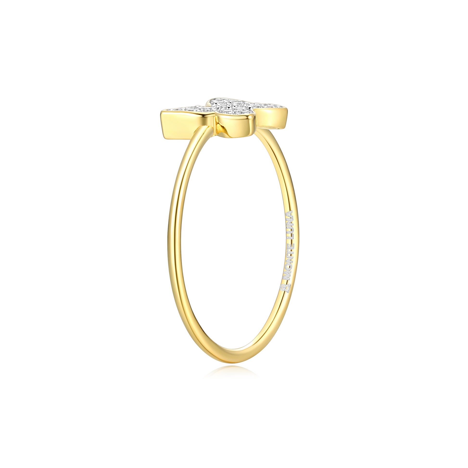Butterfly Statement Ring in 14K Yellow Gold-Plated Sterling Silver | M by Monte Luna