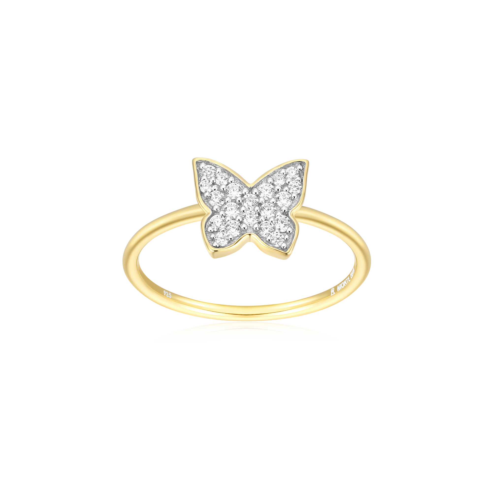 Butterfly Statement Ring in 14K Yellow Gold-Plated Sterling Silver | M by Monte Luna