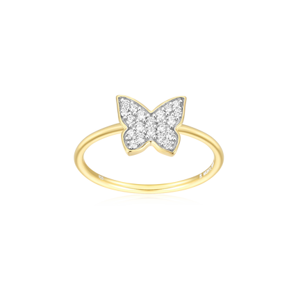 Butterfly Statement Ring in 14K Yellow Gold-Plated Sterling Silver | M by Monte Luna