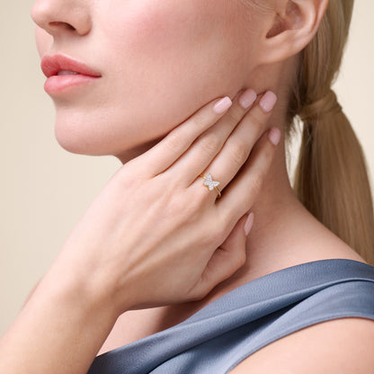 Butterfly Statement Ring in 14K Yellow Gold-Plated Sterling Silver | M by Monte Luna