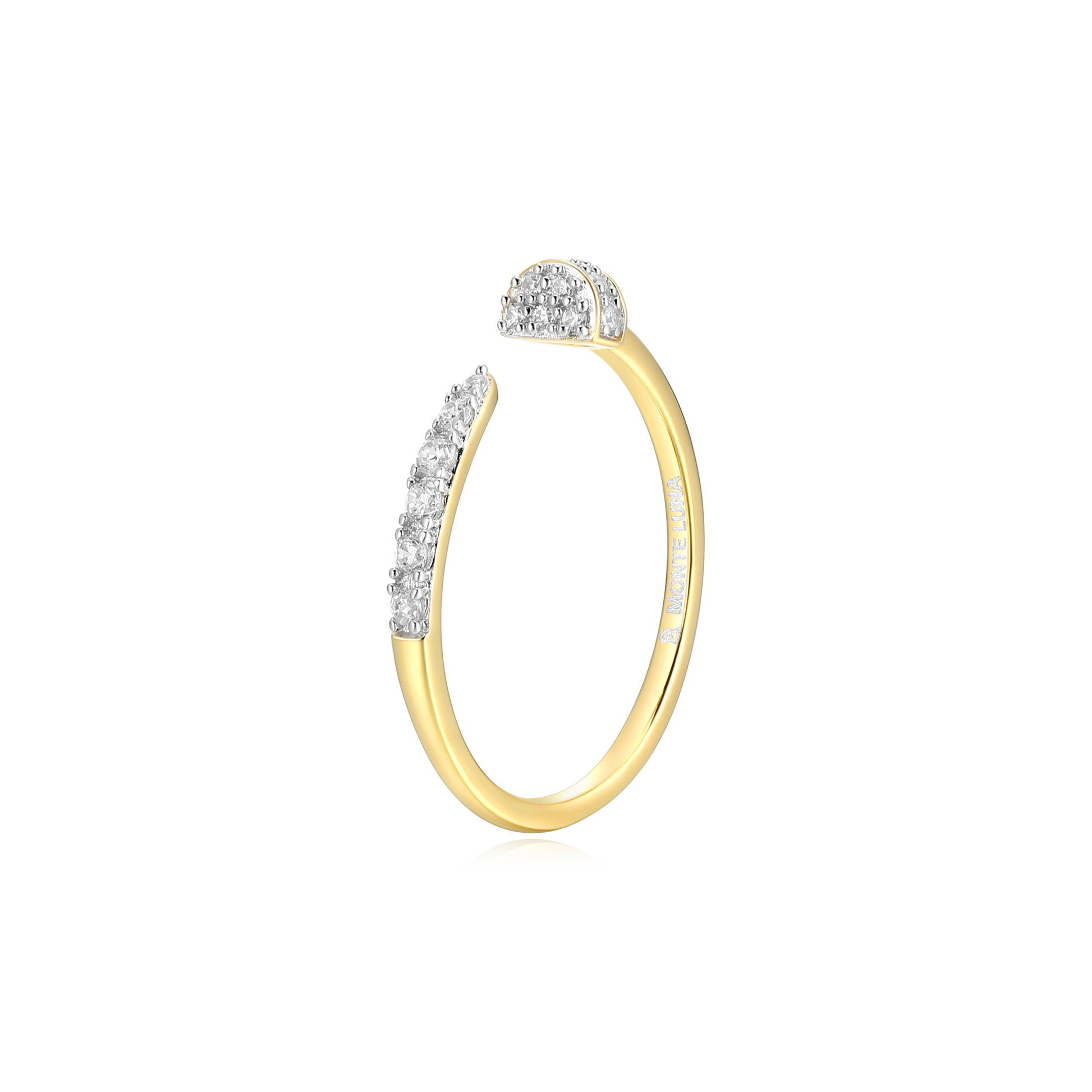 Nail Bypass Ring in 14K Yellow Gold-Plated Sterling Silver | M by Monte Luna