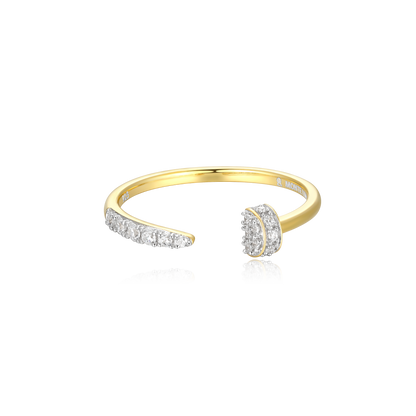 Nail Bypass Ring in 14K Yellow Gold-Plated Sterling Silver | M by Monte Luna