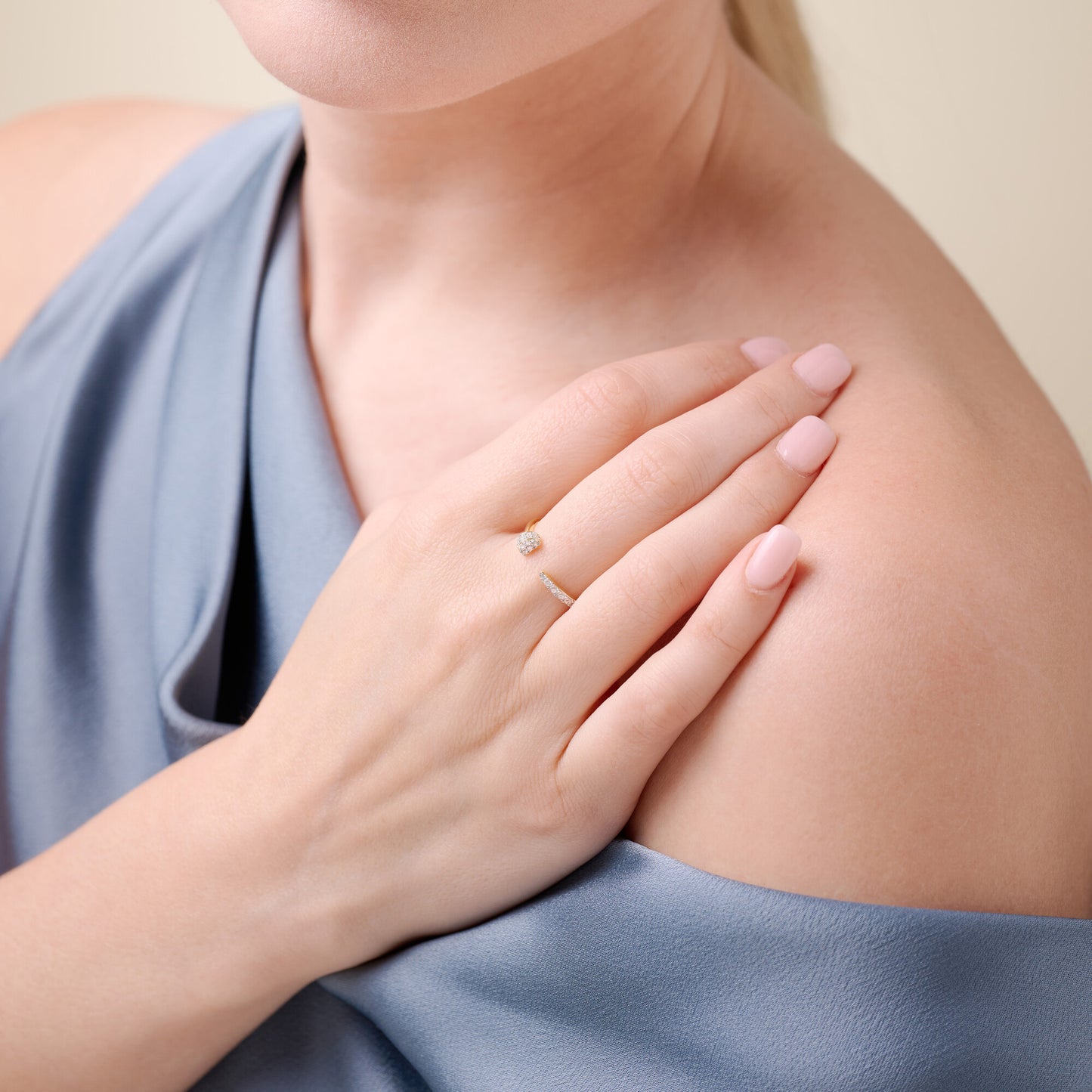 Nail Bypass Ring in 14K Yellow Gold-Plated Sterling Silver | M by Monte Luna