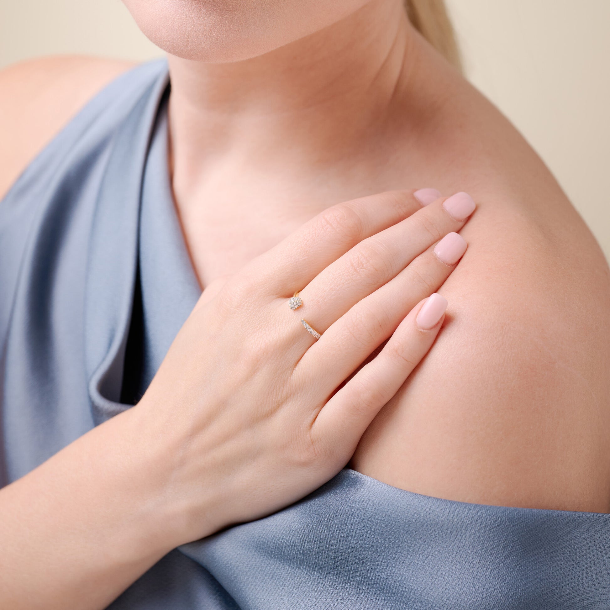 Nail Bypass Ring in 14K Yellow Gold-Plated Sterling Silver | M by Monte Luna