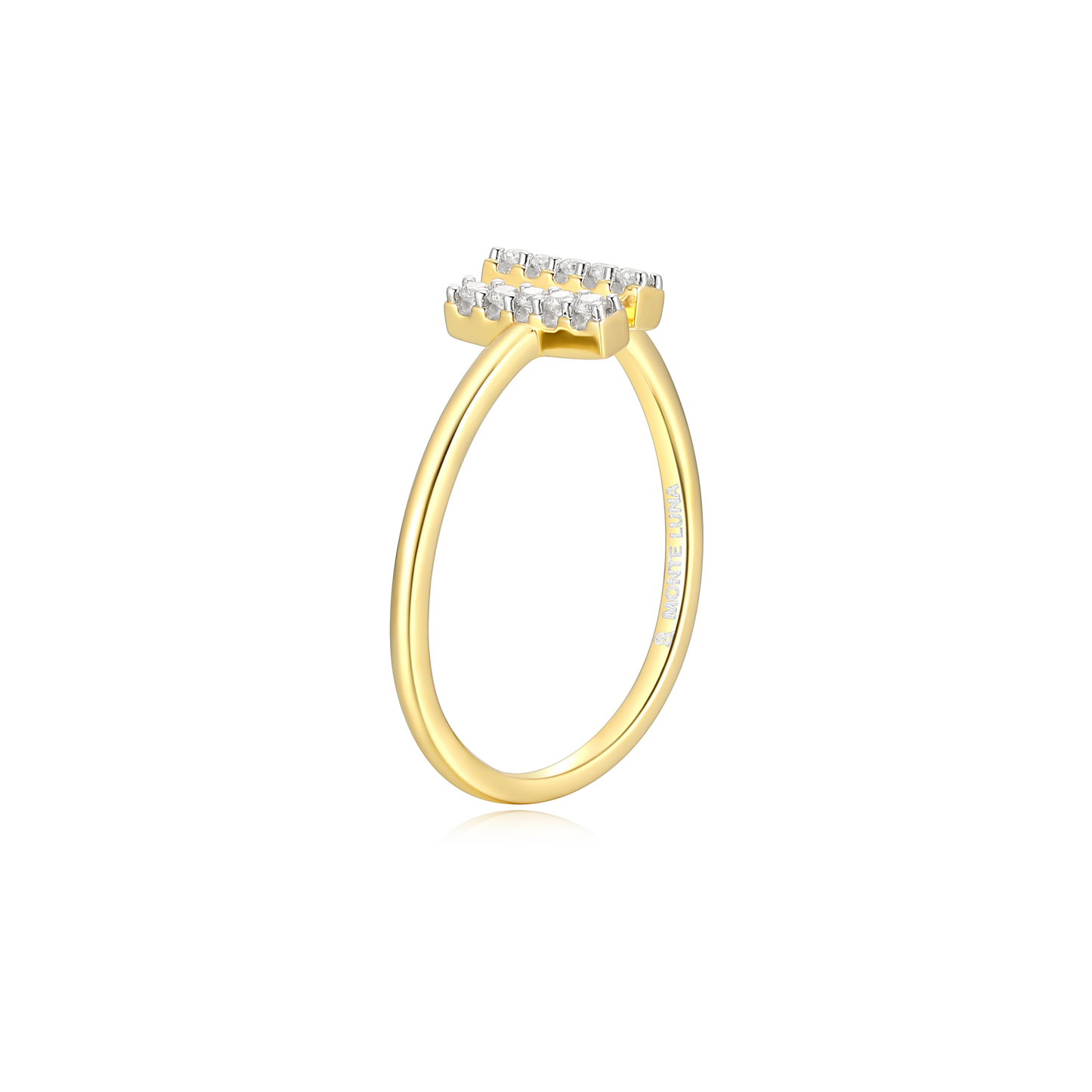 Parallel Bars Open Ring in 14K Yellow Gold-Plated Sterling Silver | M by Monte Luna