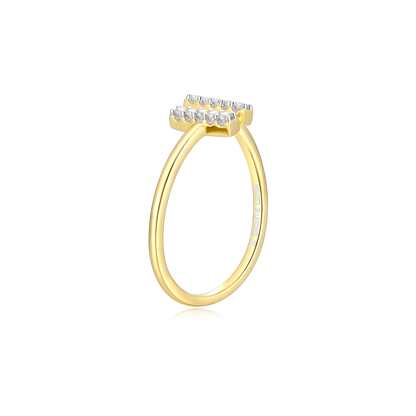 Parallel Bars Open Ring in 14K Yellow Gold-Plated Sterling Silver | M by Monte Luna