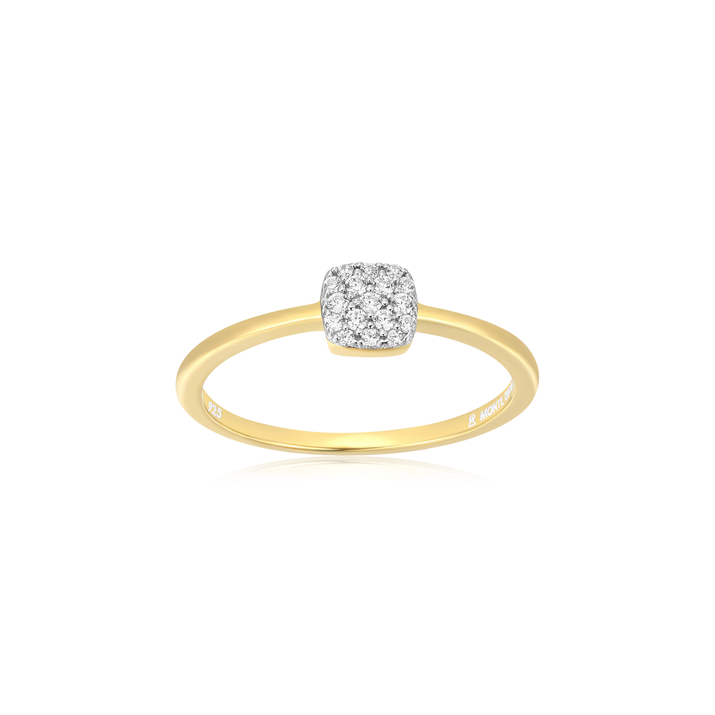 Cushion Stackable Ring in 14K Yellow Gold-Plated Sterling Silver | M by Monte Luna