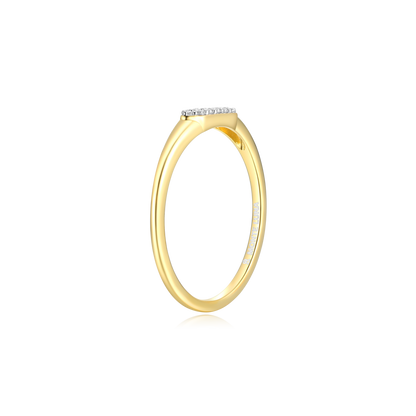 Long Hex Stackable Ring in 14K Yellow Gold-Plated Sterling Silver | M by Monte Luna