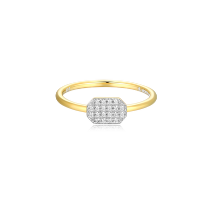 Dog Tag Stackable Ring in 14K Yellow Gold-Plated Sterling Silver | M by Monte Luna