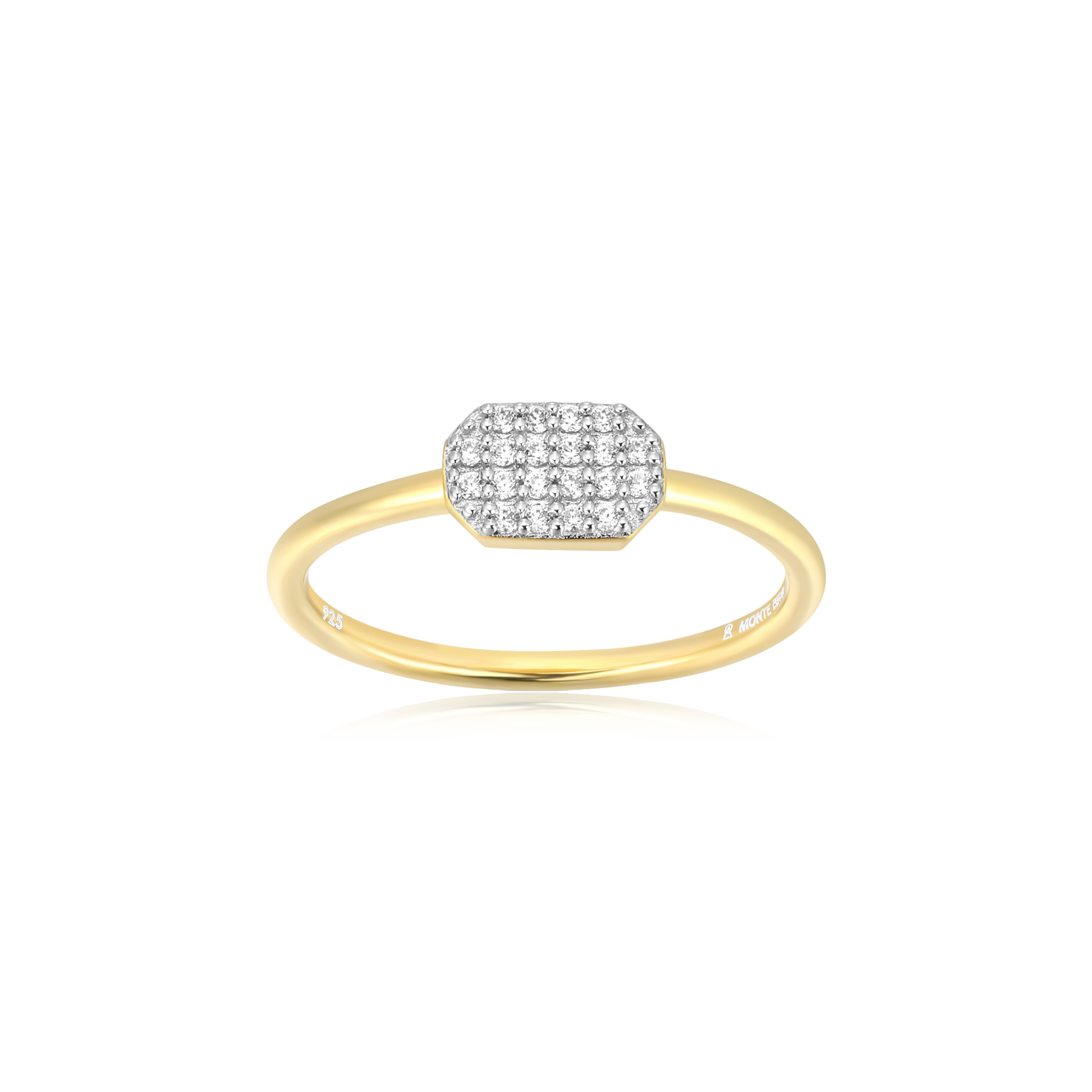 Dog Tag Stackable Ring in 14K Yellow Gold-Plated Sterling Silver | M by Monte Luna