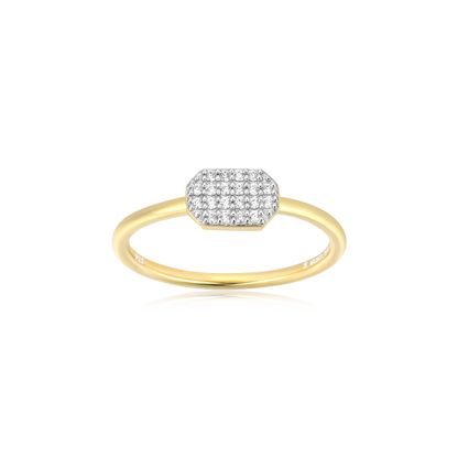 Dog Tag Stackable Ring in 14K Yellow Gold-Plated Sterling Silver | M by Monte Luna