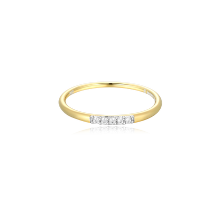 Lab-Created Diamond Line Stackable Ring in 14K Yellow Gold-Plated Sterling Silver | M by Monte Luna