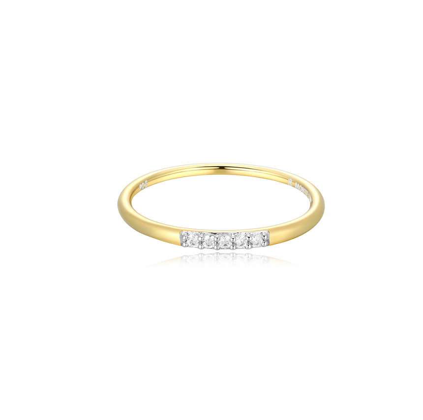 Lab-Created Diamond Line Stackable Ring in 14K Yellow Gold-Plated Sterling Silver | M by Monte Luna