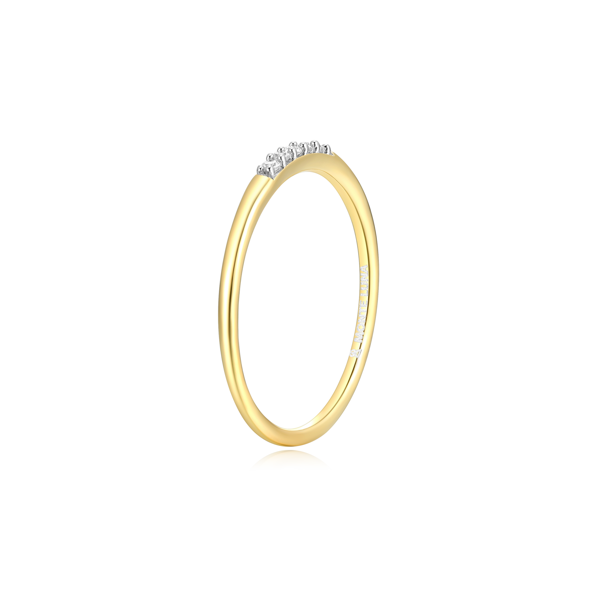 Lab-Created Diamond Line Stackable Ring in 14K Yellow Gold-Plated Sterling Silver | M by Monte Luna