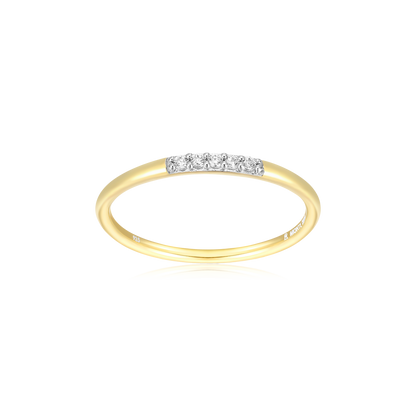 Lab-Created Diamond Line Stackable Ring in 14K Yellow Gold-Plated Sterling Silver | M by Monte Luna