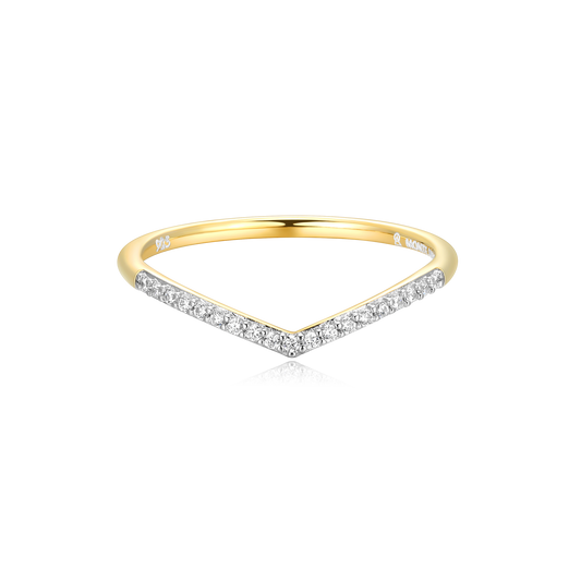 Chevron Stackable Ring in 14K Yellow Gold-Plated Sterling Silver | M by Monte Luna