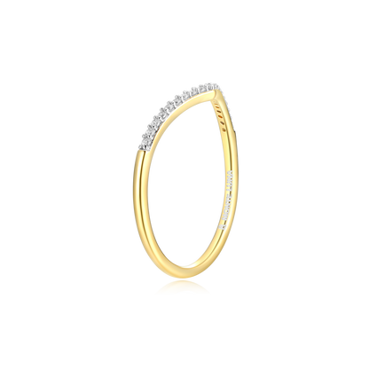 Chevron Stackable Ring in 14K Yellow Gold-Plated Sterling Silver | M by Monte Luna