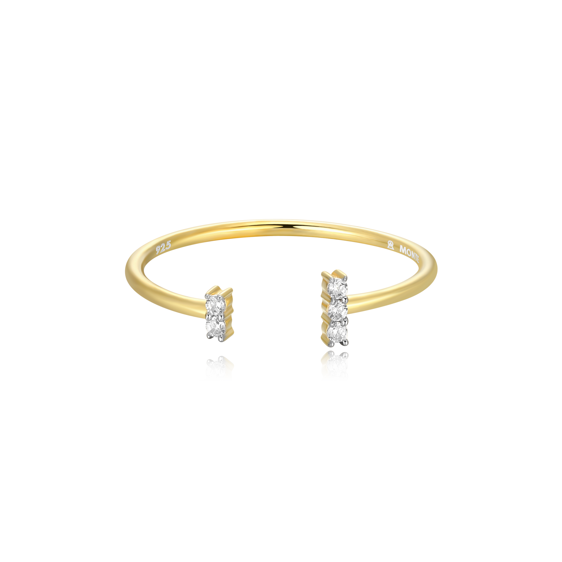 Wide Parallel Open Ring in 14K Yellow Gold-Plated Sterling Silver | M by Monte Luna