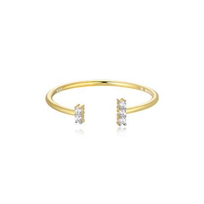 Wide Parallel Open Ring in 14K Yellow Gold-Plated Sterling Silver | M by Monte Luna