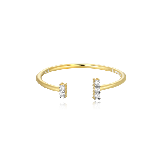 Wide Parallel Open Ring in 14K Yellow Gold-Plated Sterling Silver | M by Monte Luna