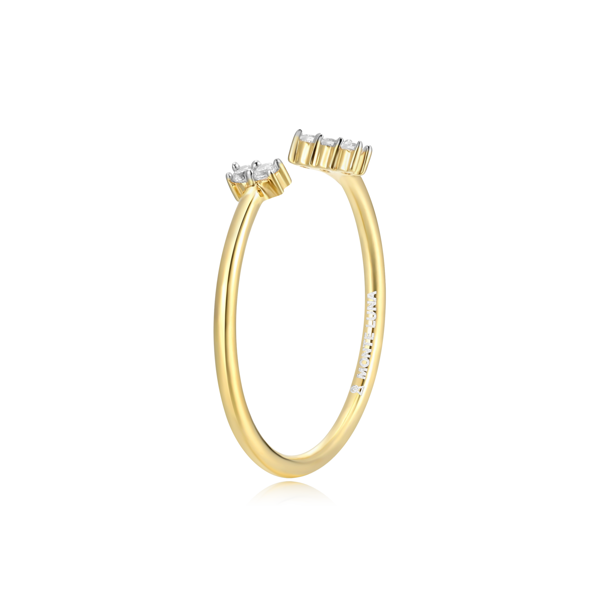 Wide Parallel Open Ring in 14K Yellow Gold-Plated Sterling Silver | M by Monte Luna