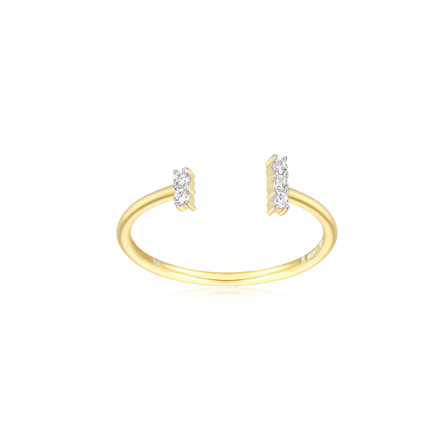 Wide Parallel Open Ring in 14K Yellow Gold-Plated Sterling Silver | M by Monte Luna