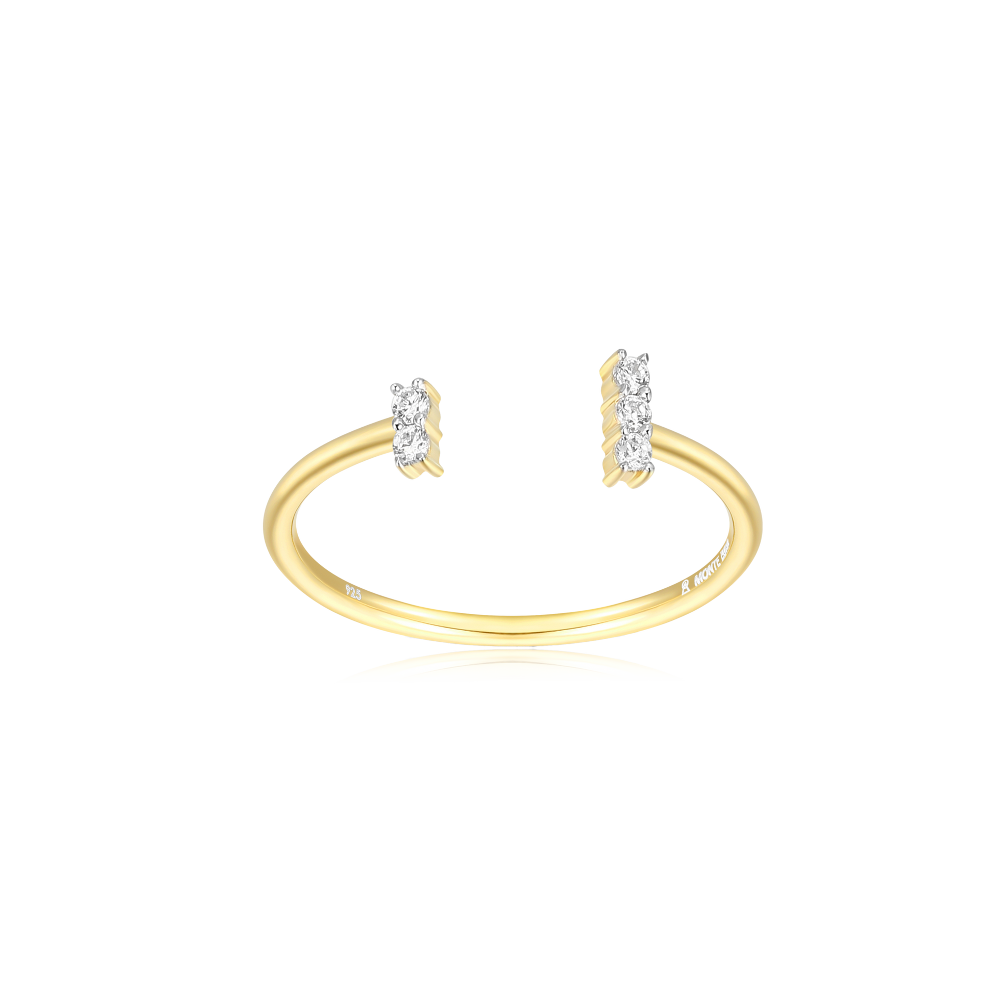 Wide Parallel Open Ring in 14K Yellow Gold-Plated Sterling Silver | M by Monte Luna