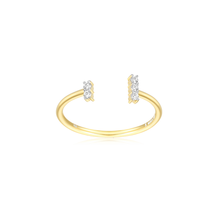 Wide Parallel Open Ring in 14K Yellow Gold-Plated Sterling Silver | M by Monte Luna