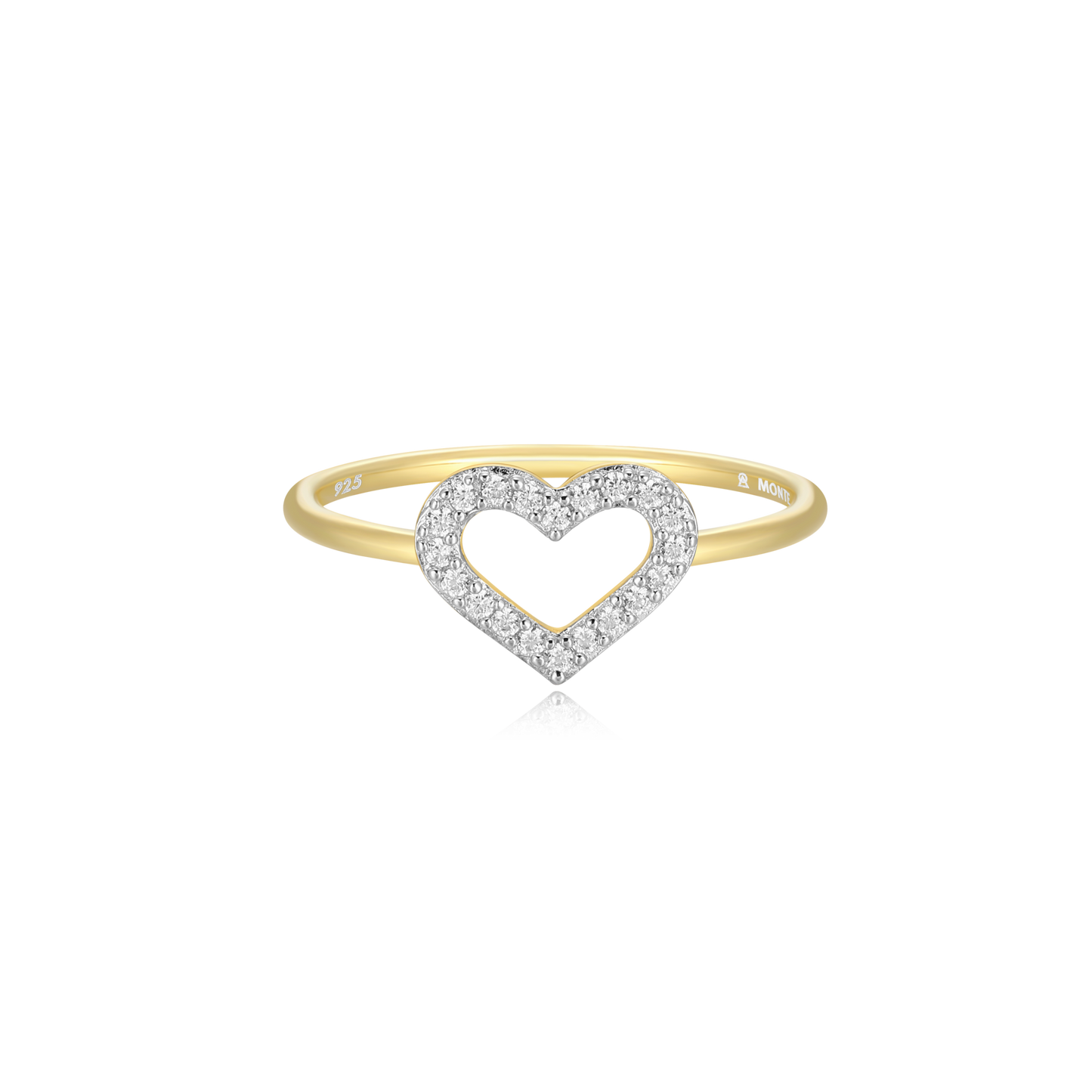Open Heart Stackable Ring in 14K Yellow Gold-Plated Sterling Silver | M by Monte Luna