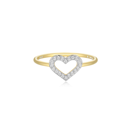 Open Heart Stackable Ring in 14K Yellow Gold-Plated Sterling Silver | M by Monte Luna