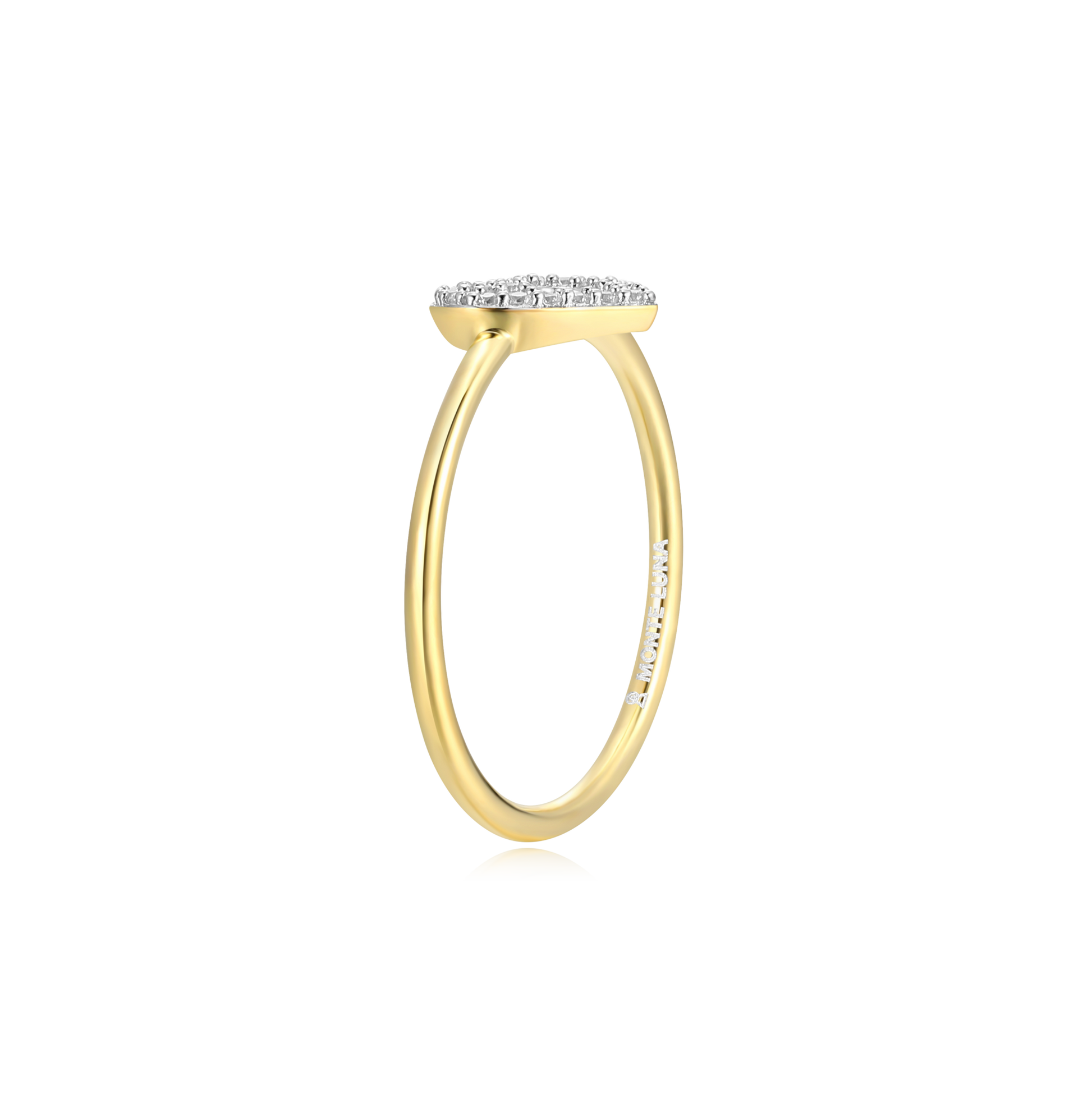 Open Heart Stackable Ring in 14K Yellow Gold-Plated Sterling Silver | M by Monte Luna