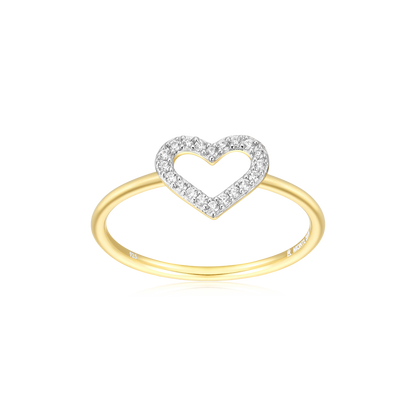 Open Heart Stackable Ring in 14K Yellow Gold-Plated Sterling Silver | M by Monte Luna