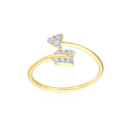 Arrow Bypass Ring in 14K Yellow Gold-Plated Sterling Silver | M by Monte Luna