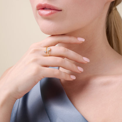 Arrow Bypass Ring in 14K Yellow Gold-Plated Sterling Silver | M by Monte Luna