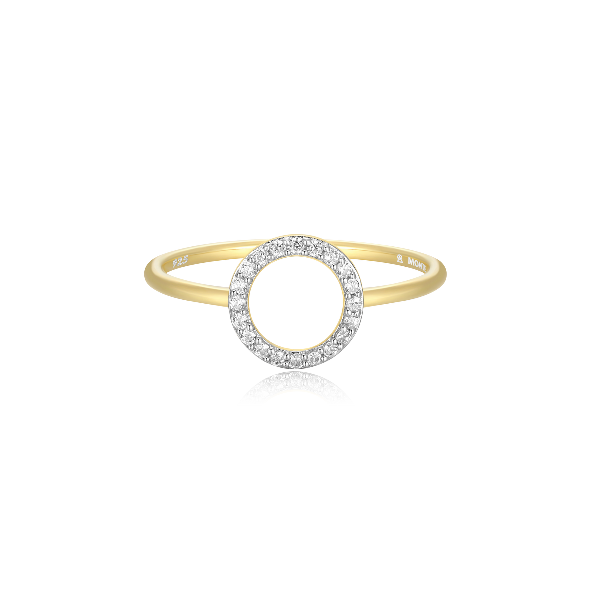 Open Circle Stackable Ring in 14K Yellow Gold-Plated Sterling Silver | M by Monte Luna
