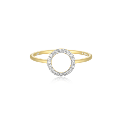 Open Circle Stackable Ring in 14K Yellow Gold-Plated Sterling Silver | M by Monte Luna